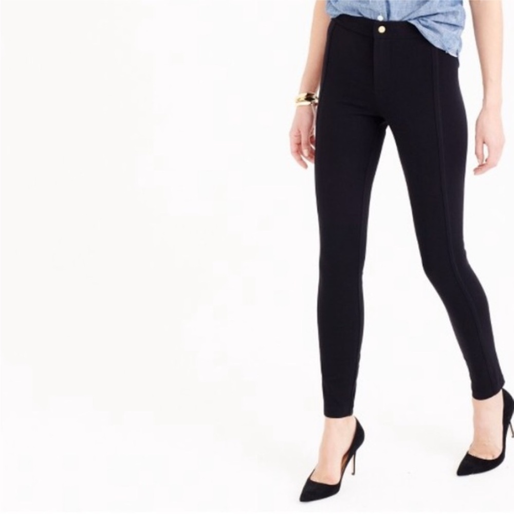 J. Crew Pixie Snap Front Pant Black High-Rise Sea… - image 1